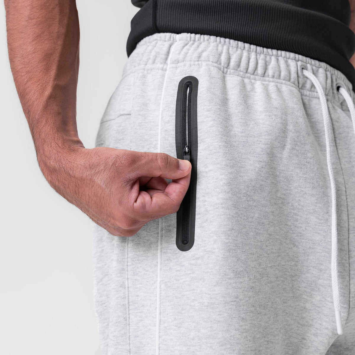0998. Herringbone Terry Snap Button Sweats - Heather Grey | ASRV