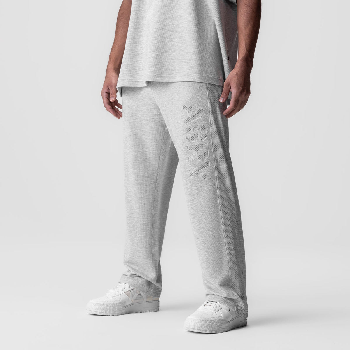 0957. Waffle Knit Relaxed Sweatpant - Heather Grey | ASRV