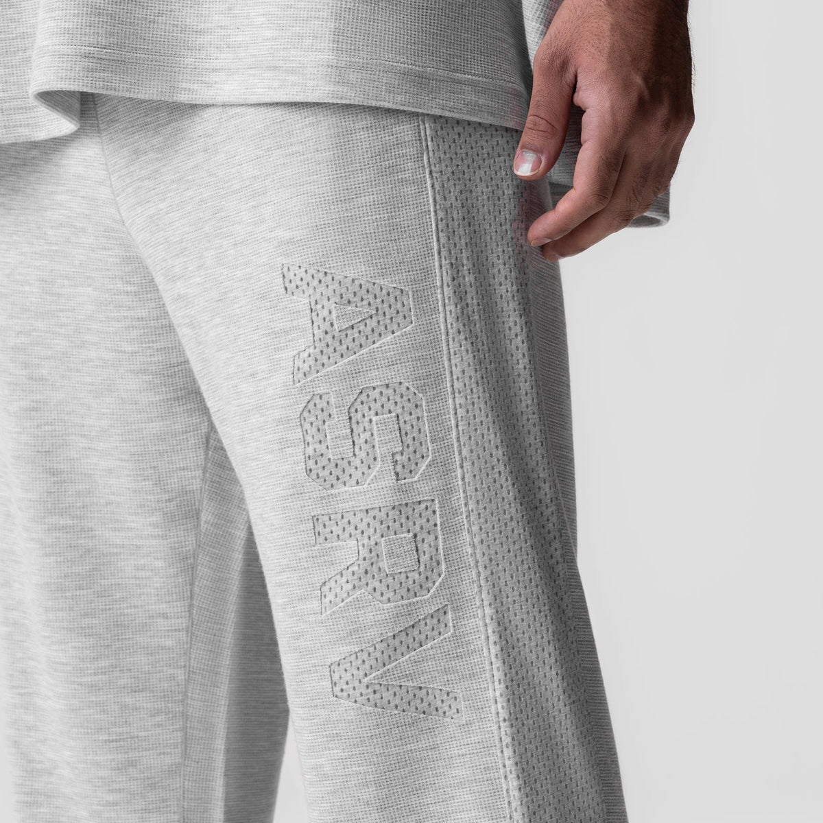 0957. Waffle Knit Relaxed Sweatpant - Heather Grey | ASRV