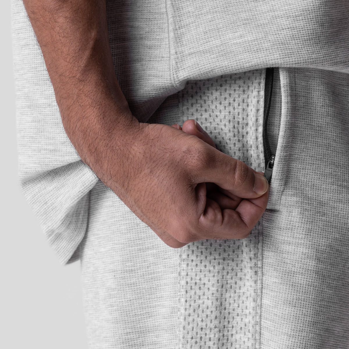0957. Waffle Knit Relaxed Sweatpant - Heather Grey | ASRV