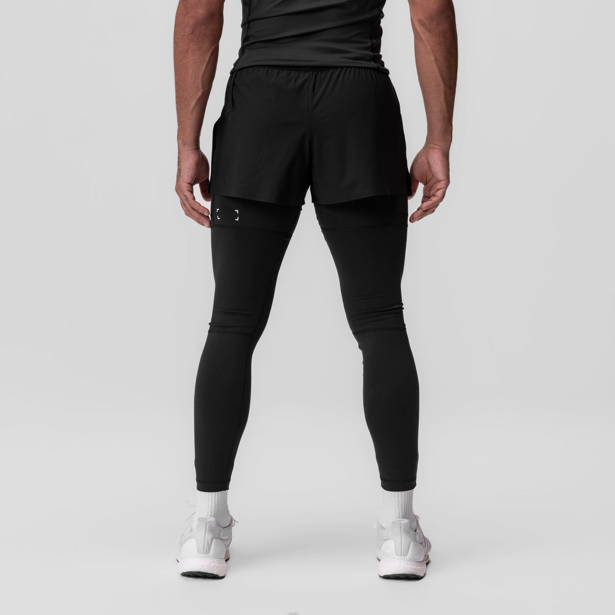 0911. Tetra-Lite® 2-in-1 High Split Legging Short - Black "Cyber"/Blac | ASRV
