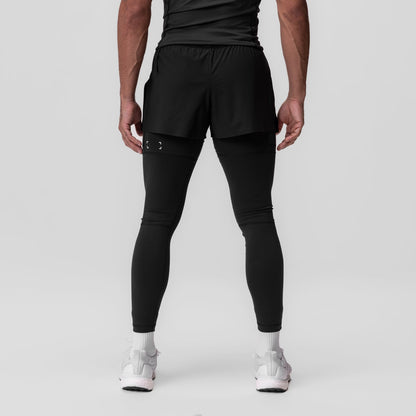 0911. Tetra-Lite® 2-in-1 High Split Legging Short - Black "Cyber"/Blac | ASRV