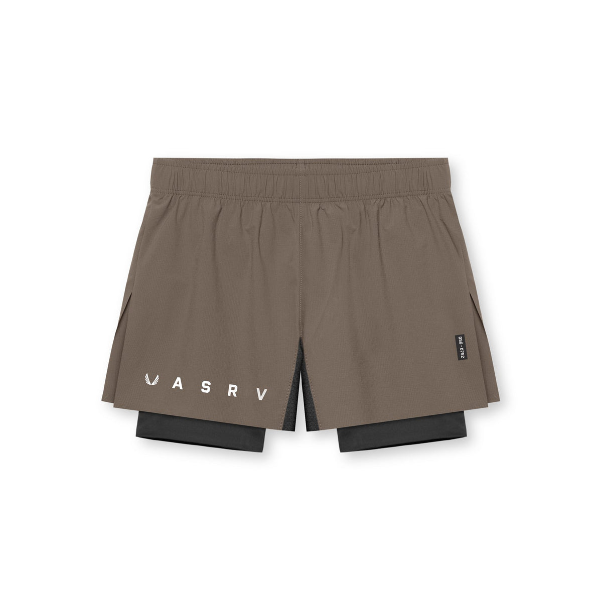 0752. Ripstop 3" High Split Liner Short - Deep Taupe/Black | ASRV