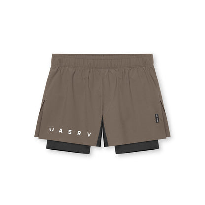 0752. Ripstop 3" High Split Liner Short - Deep Taupe/Black | ASRV