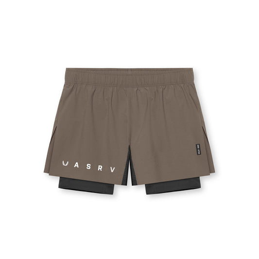 0752. Ripstop 3" High Split Liner Short - Deep Taupe/Black | ASRV