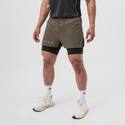 0752. Ripstop 3" High Split Liner Short - Deep Taupe/Black | ASRV