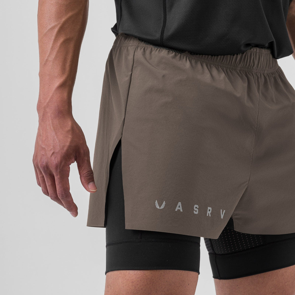 0752. Ripstop 3" High Split Liner Short - Deep Taupe/Black | ASRV