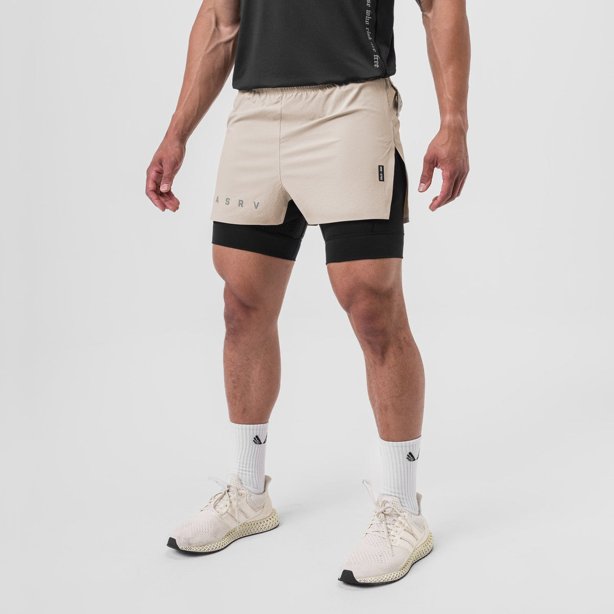 0752. Ripstop 3" High Split Liner Short - Chai/Black | ASRV