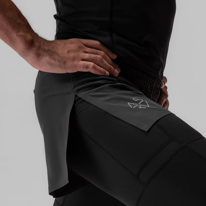 0911. Tetra-Lite® 2-in-1 High Split Legging Short - Space Grey "Cyber" | ASRV