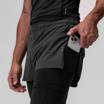 0911. Tetra-Lite® 2-in-1 High Split Legging Short - Space Grey "Cyber" | ASRV
