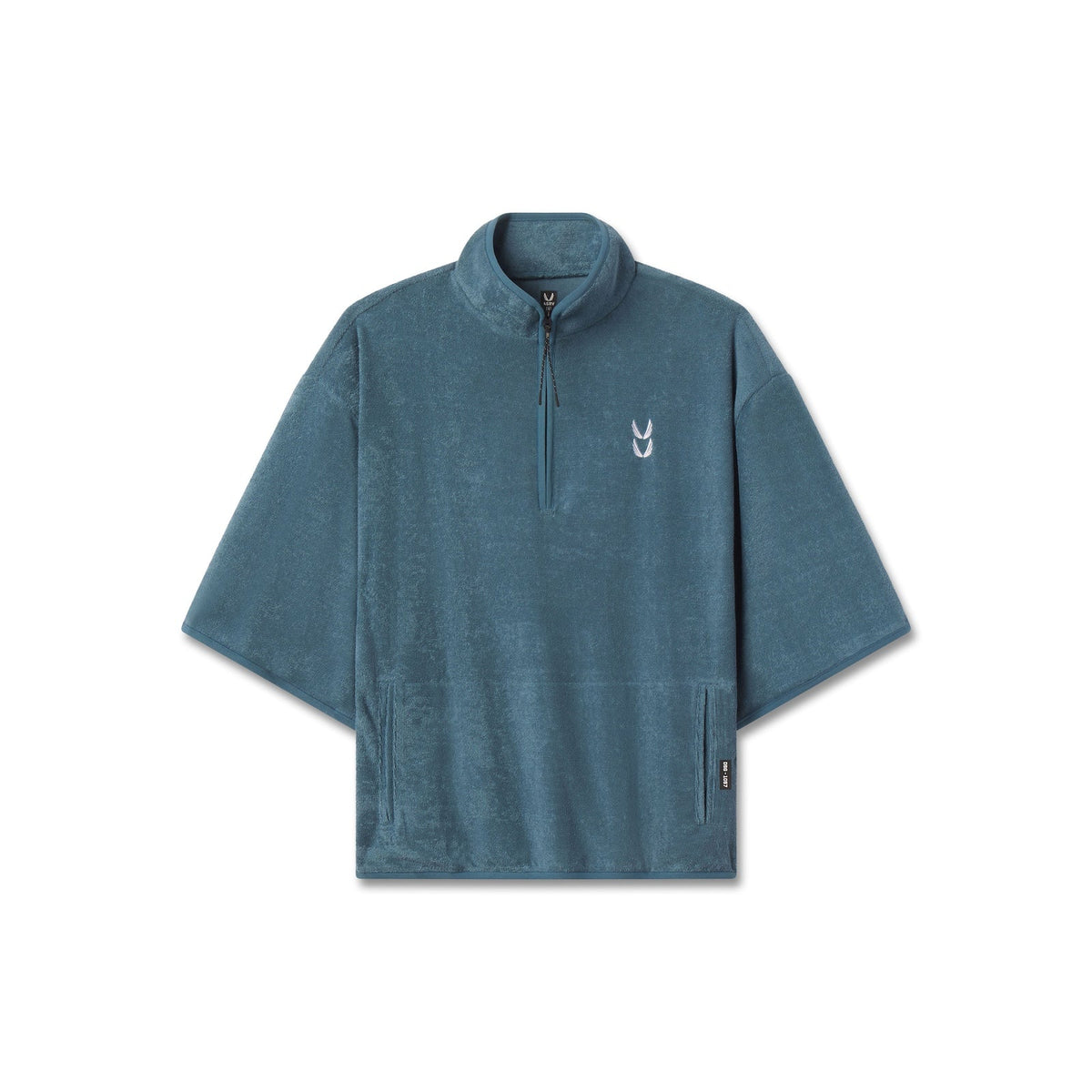1057. Towel Terry Quarter Zip Oversized Tee - Storm | ASRV