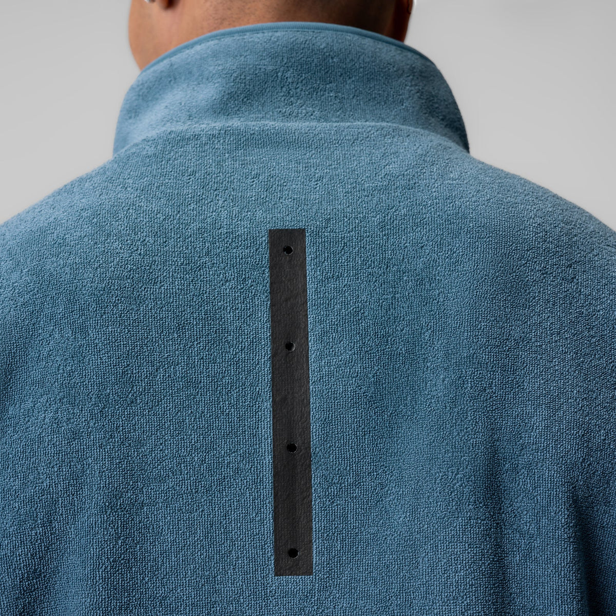 1057. Towel Terry Quarter Zip Oversized Tee - Storm | ASRV