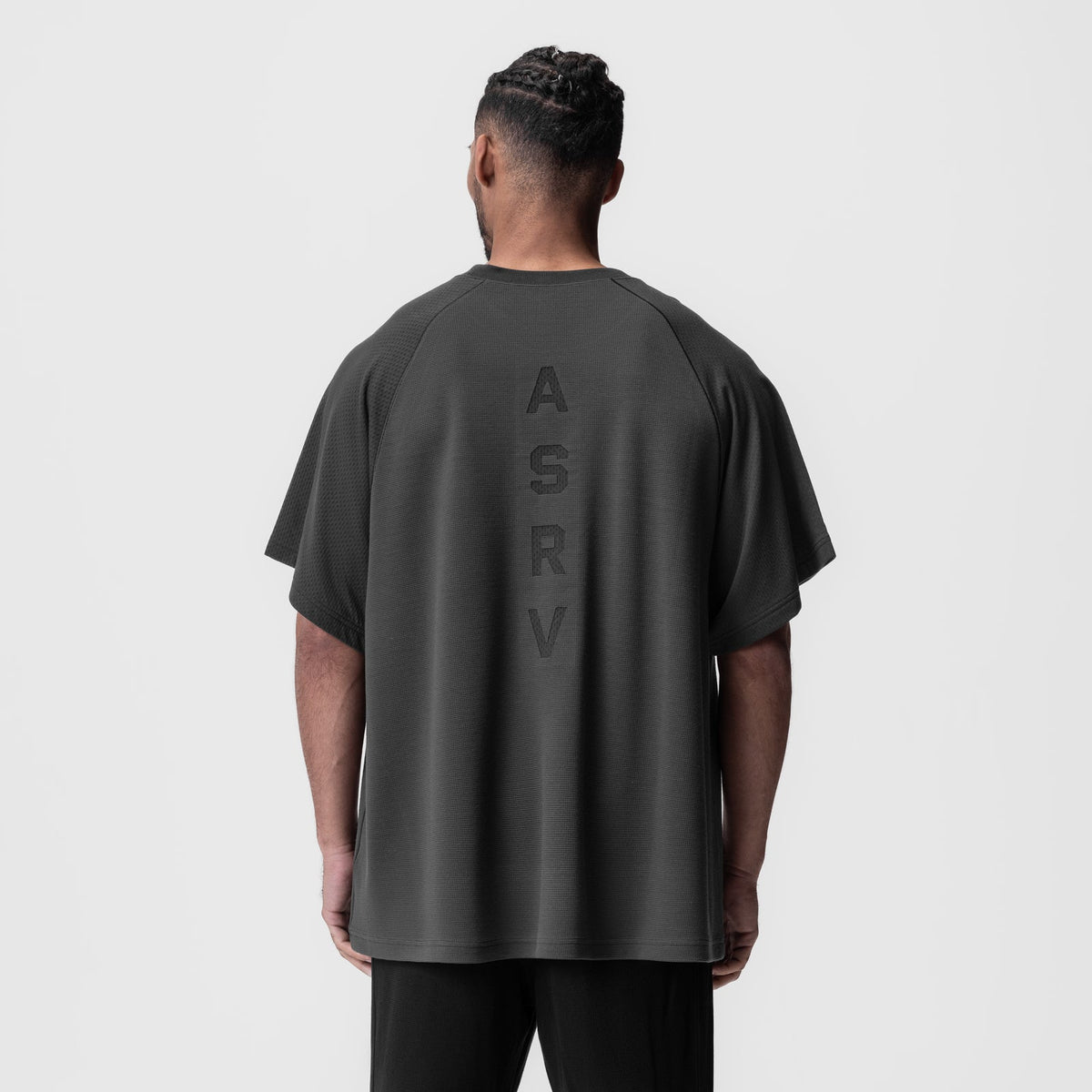 0946. Waffle Knit Oversized Tee - Space Grey | ASRV