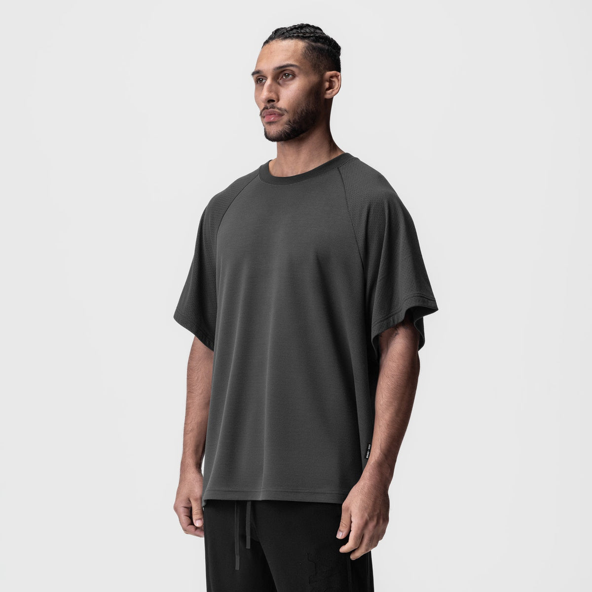 0946. Waffle Knit Oversized Tee - Space Grey | ASRV