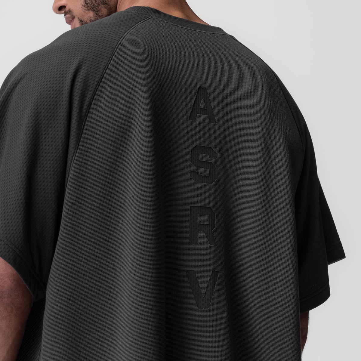 0946. Waffle Knit Oversized Tee - Space Grey | ASRV