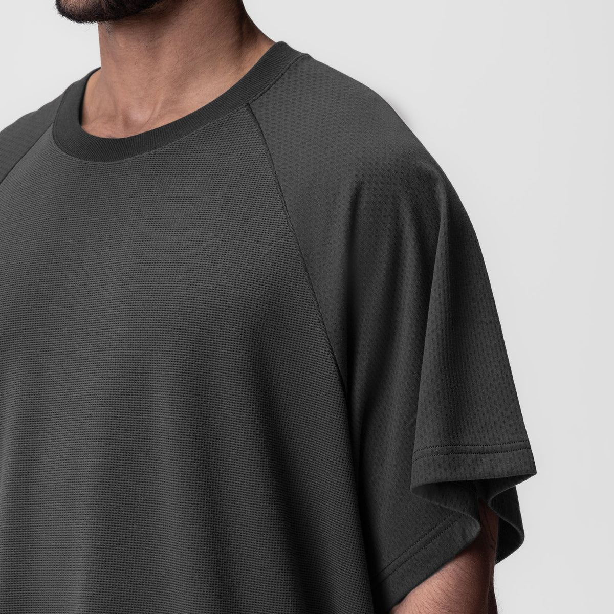 0946. Waffle Knit Oversized Tee - Space Grey | ASRV