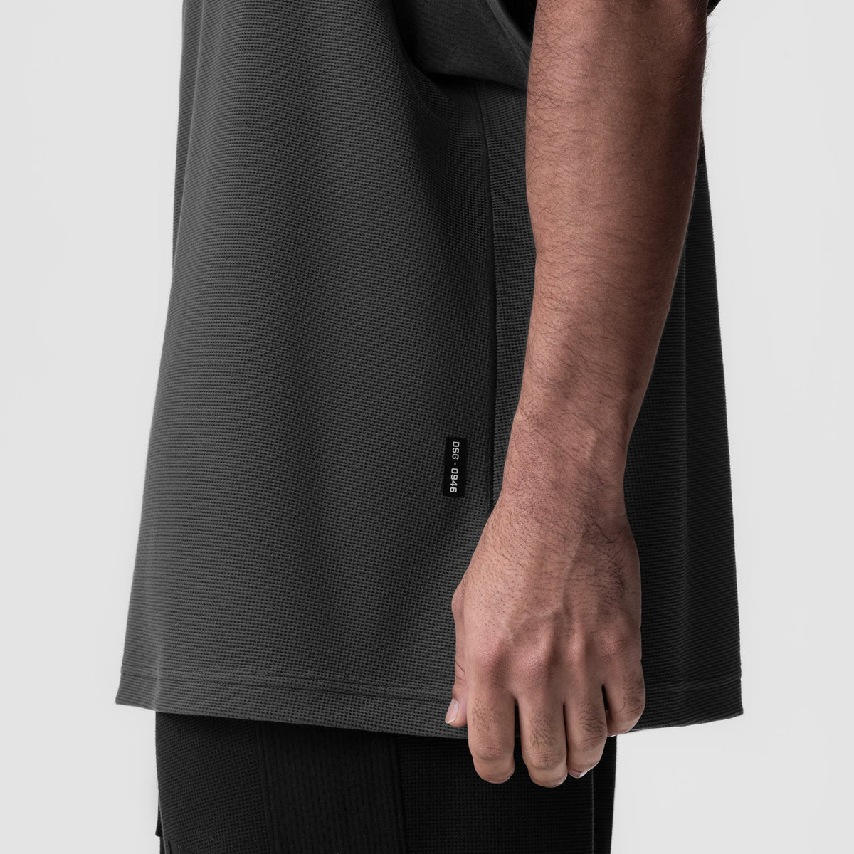 0946. Waffle Knit Oversized Tee - Space Grey | ASRV