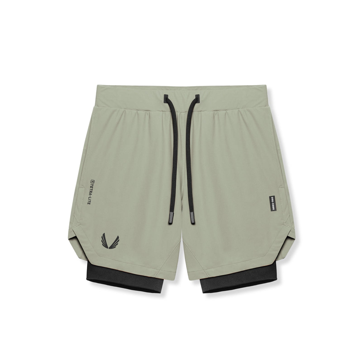 0866. Tetra-Lite® 7" Liner Short - Sage "Wings"/Black | ASRV