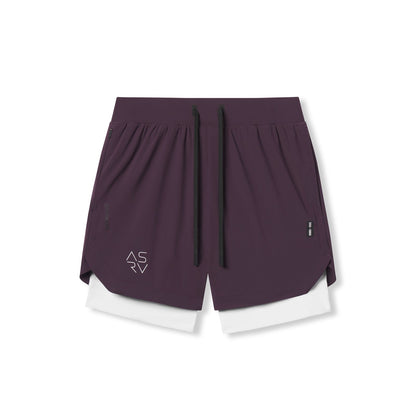 0866. Tetra-Lite® 7" Liner Short - Deep Purple "Cyber"/White | ASRV