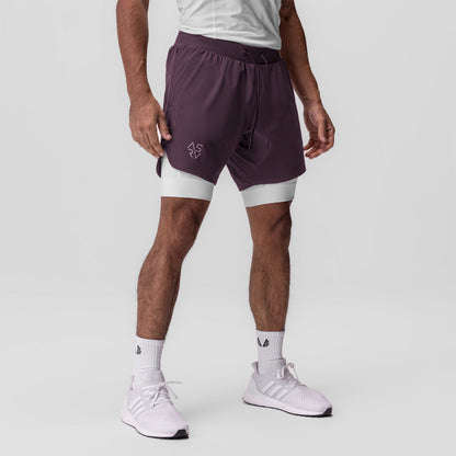 0866. Tetra-Lite® 7" Liner Short - Deep Purple "Cyber"/White | ASRV