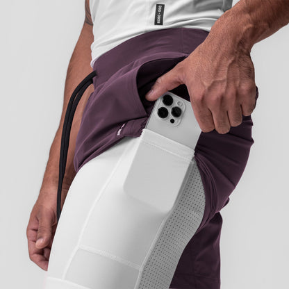 0866. Tetra-Lite® 7" Liner Short - Deep Purple "Cyber"/White | ASRV