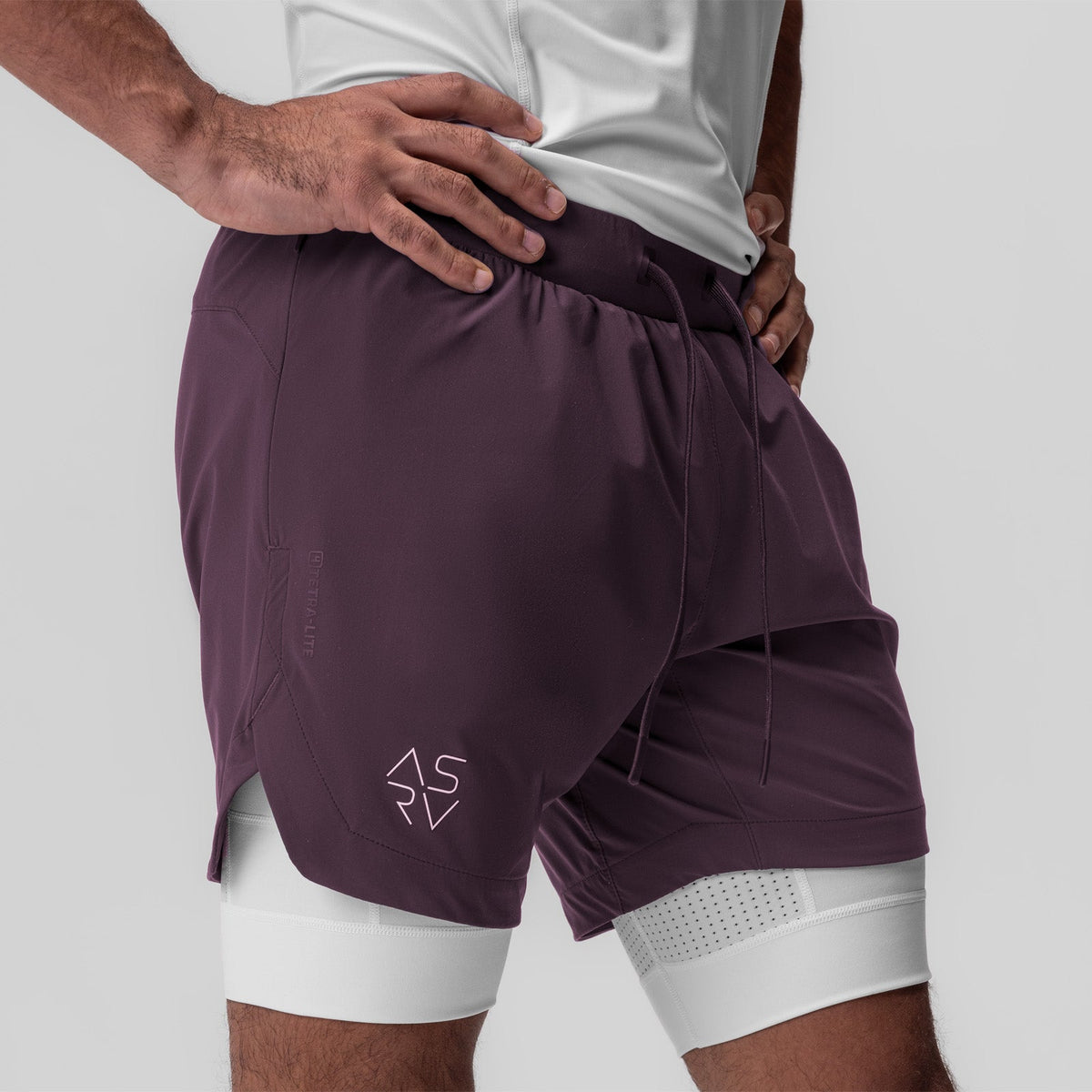 0866. Tetra-Lite® 7" Liner Short - Deep Purple "Cyber"/White | ASRV