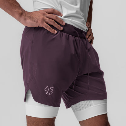 0866. Tetra-Lite® 7" Liner Short - Deep Purple "Cyber"/White | ASRV