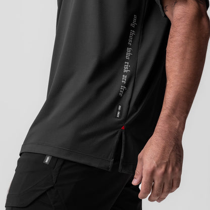 0822. AeroSilver® Oversized Tee - Black "OTWR" | ASRV