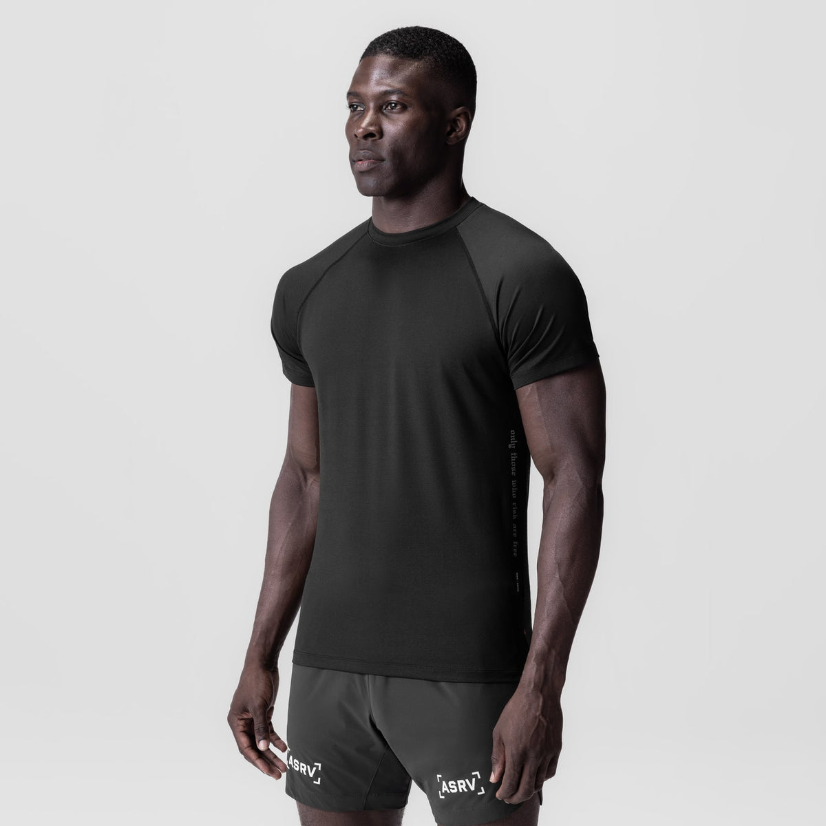 0839. 3D-Lite® 2.0 Lycra® Fitted Tee - Black "OTWR" | ASRV