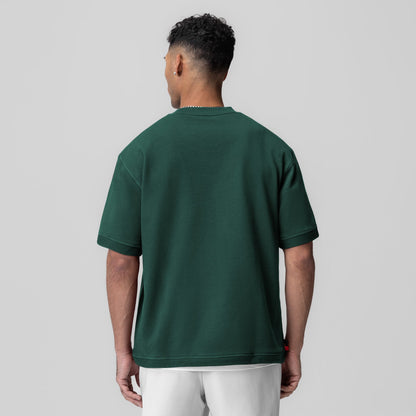 1026. Herringbone Terry Oversized Cinch Tee - Forest Green | ASRV