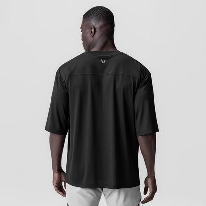 0841. 3D-Lite® 2.0 Lycra® 3/4-Sleeve Oversized Tee - Black "OTWR" | ASRV