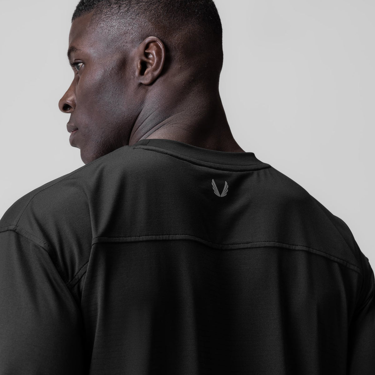 0841. 3D-Lite® 2.0 Lycra® 3/4-Sleeve Oversized Tee - Black "OTWR" | ASRV
