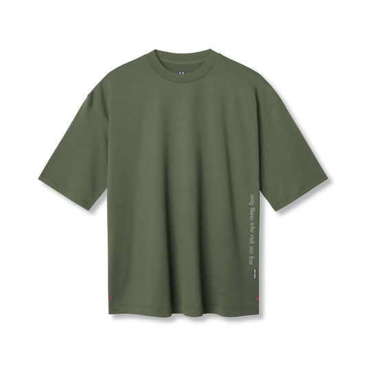 0841. 3D-Lite® 2.0 Lycra® 3/4-Sleeve Oversized Tee - Olive "OTWR" | ASRV