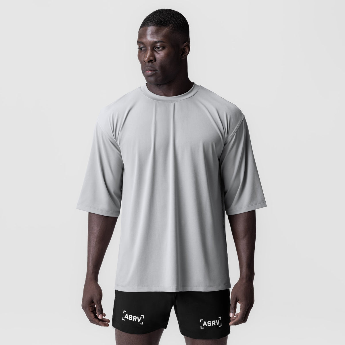 0841. 3D-Lite® 2.0 Lycra® 3/4-Sleeve Oversized Tee - Slate Grey "OTWR" | ASRV