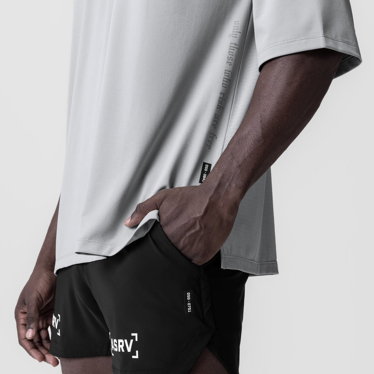 0841. 3D-Lite® 2.0 Lycra® 3/4-Sleeve Oversized Tee - Slate Grey "OTWR" | ASRV
