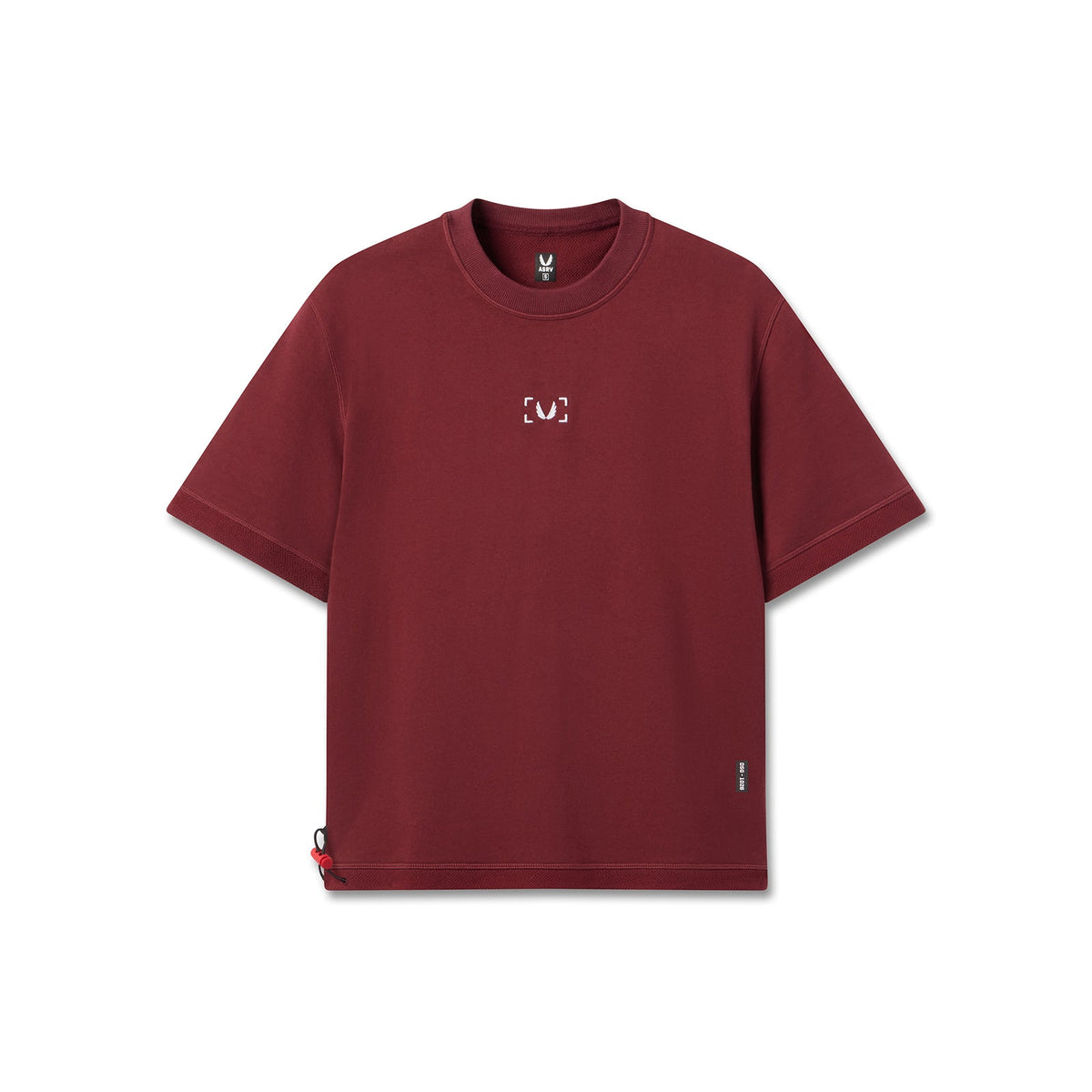 1026. Herringbone Terry Oversized Cinch Tee - Crimson | ASRV