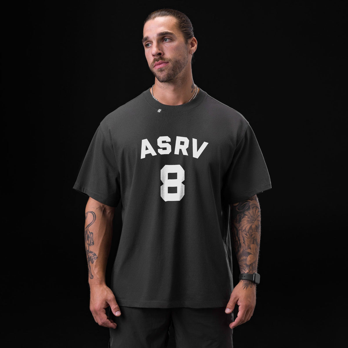 0797. Tech Essential™ Relaxed Tee - Space Grey "ASRV 8" | ASRV
