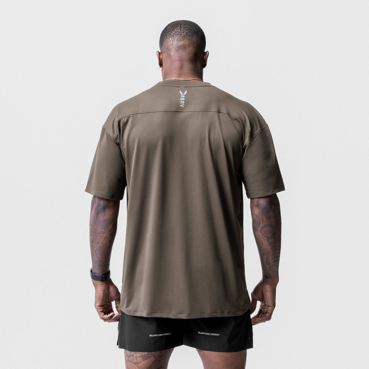 0715. Core Mesh Oversized Tee - Deep Taupe | ASRV
