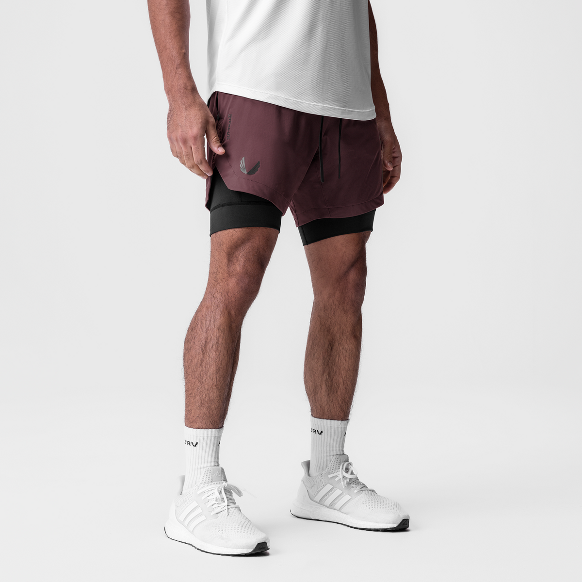 0866. Tetra-Lite® 7" Liner Short - Plum "Wings"/Black | ASRV