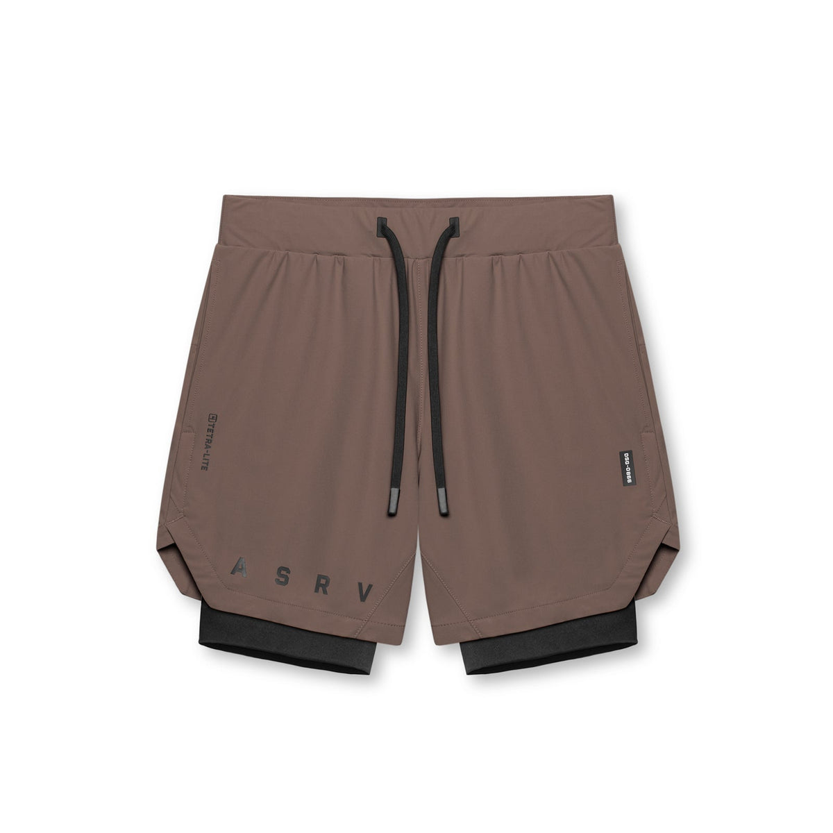 0866. Tetra-Lite® 7" Liner Short - Deep Taupe "ASRV"/Black | ASRV