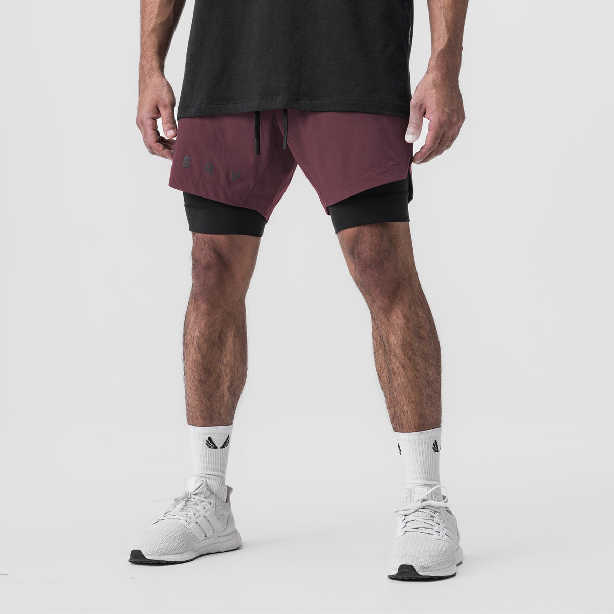 0866. Tetra-Lite® 7" Liner Short - Plum "ASRV"/Black | ASRV
