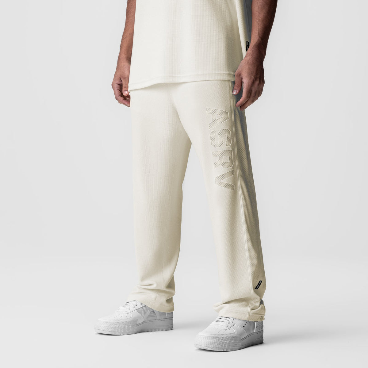 0957. Waffle Knit Relaxed Sweatpant - Cream | ASRV