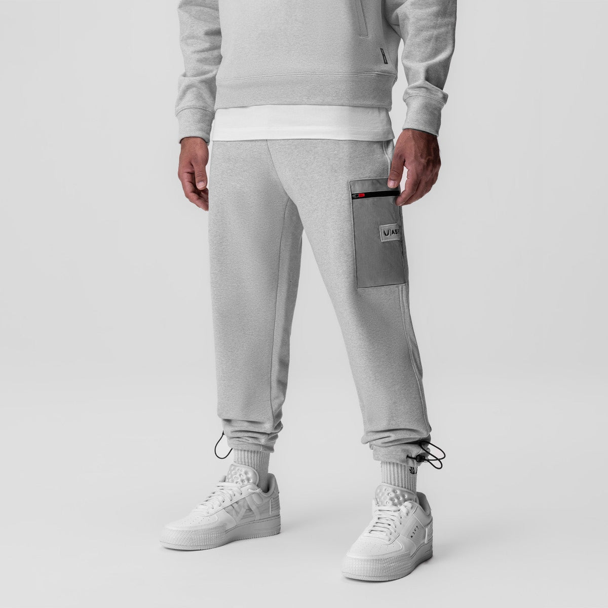 0914. Tech-Terry™ Paneled Cinch Cargo Jogger - Heather Grey/Wave-Dye | ASRV