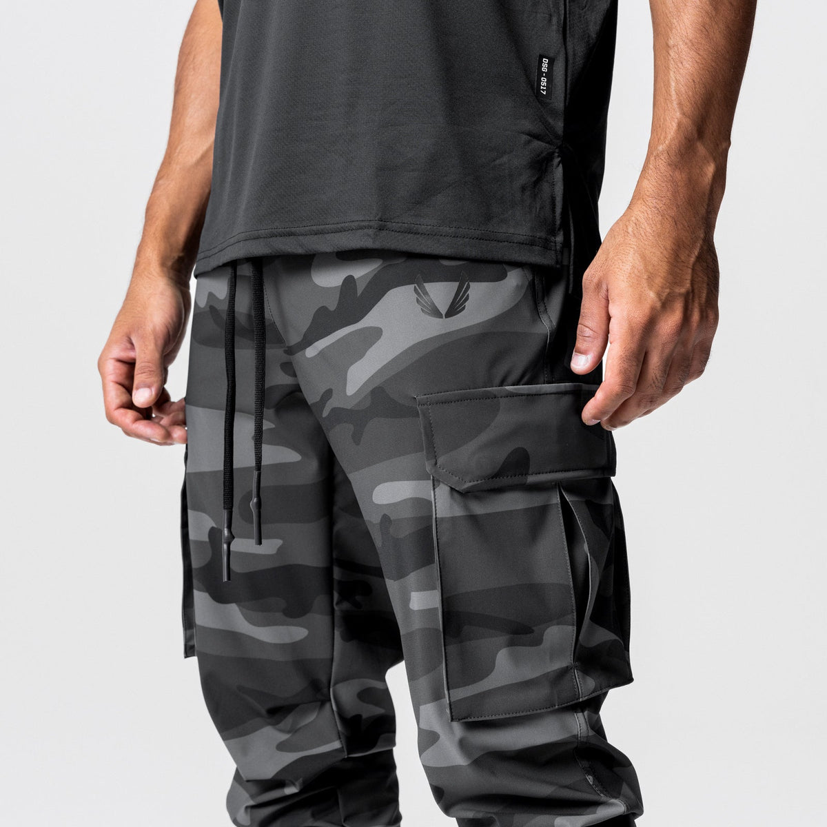0437. Tetra-Lite® Cargo High Rib Jogger - Black Camo | ASRV
