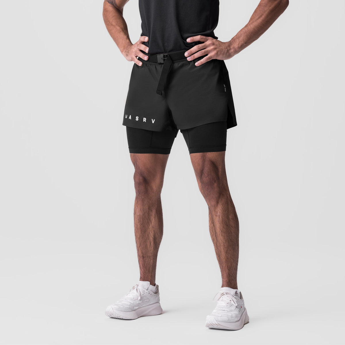 0786. Ripstop 3" Belt Pack Short - Dusk Black/Black | ASRV