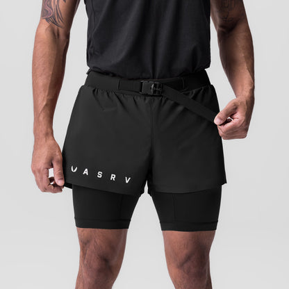 0786. Ripstop 3" Belt Pack Short - Dusk Black/Black | ASRV