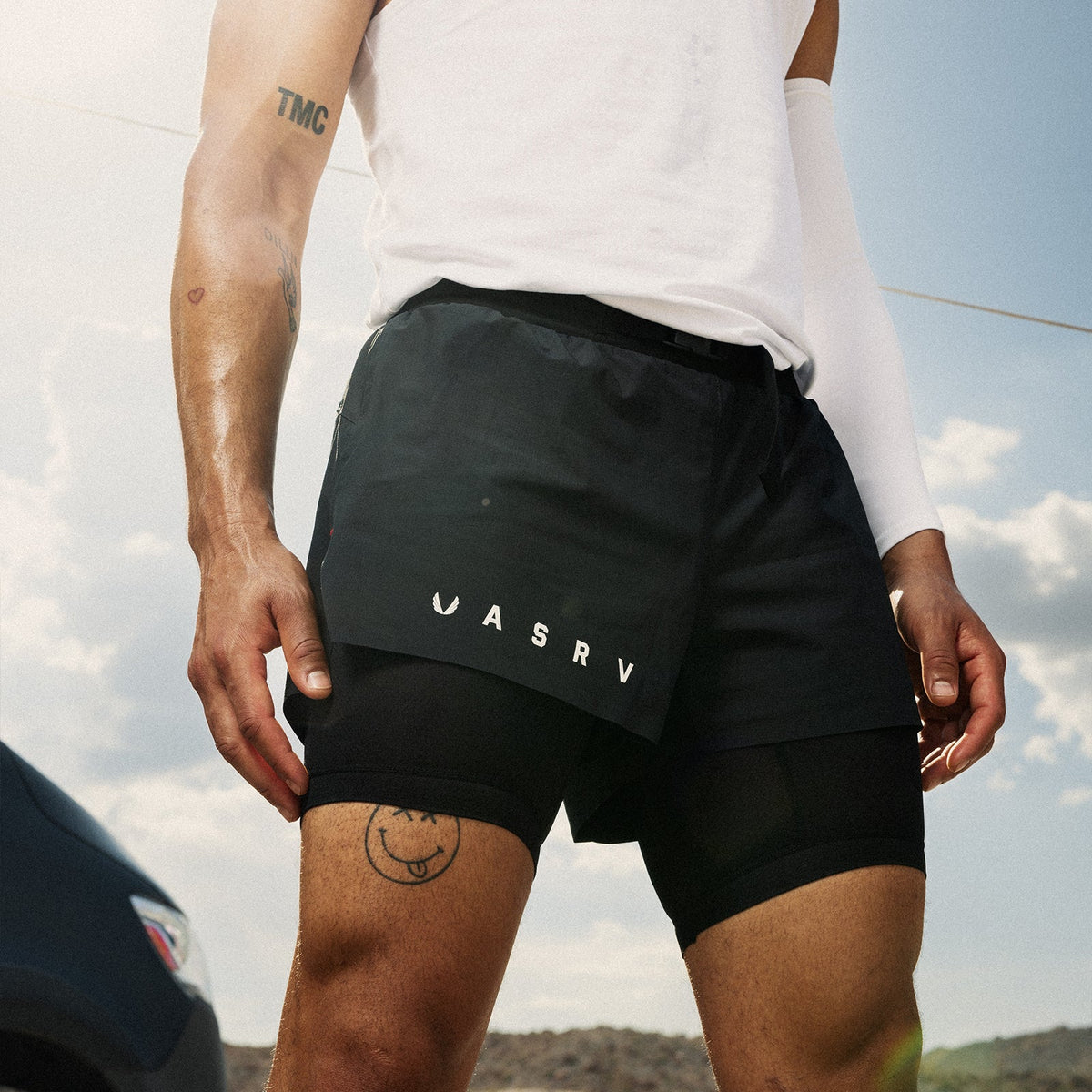 0786. Ripstop 3" Belt Pack Short - Dusk Black/Black | ASRV