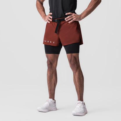 0786. Ripstop 3" Belt Pack Short - Brick/Black | ASRV
