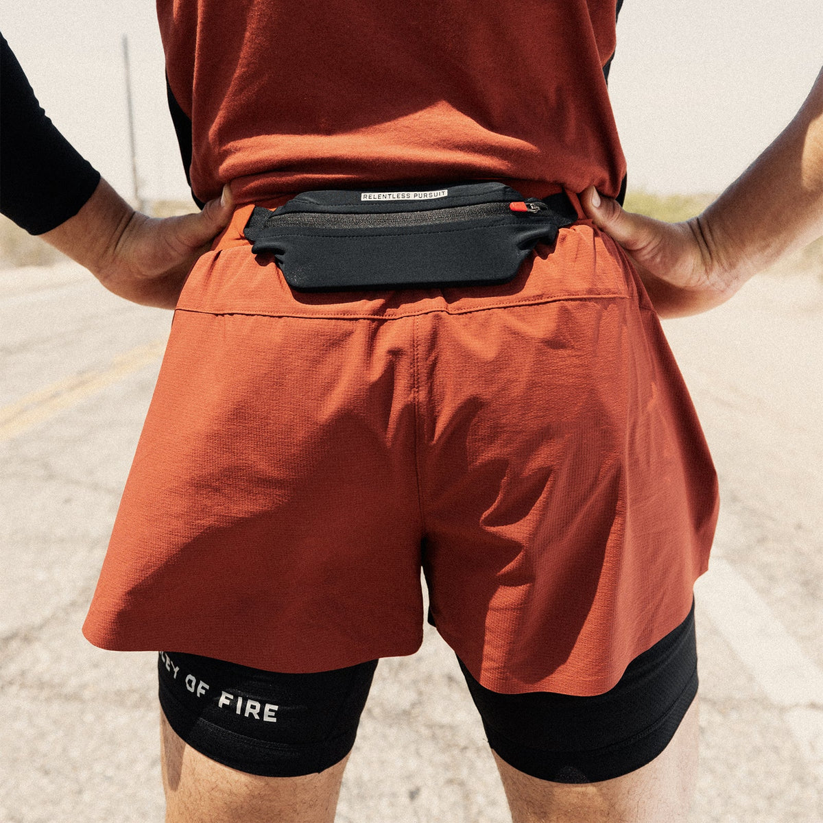 0786. Ripstop 3" Belt Pack Short - Brick/Black | ASRV