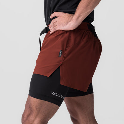 0786. Ripstop 3" Belt Pack Short - Brick/Black | ASRV